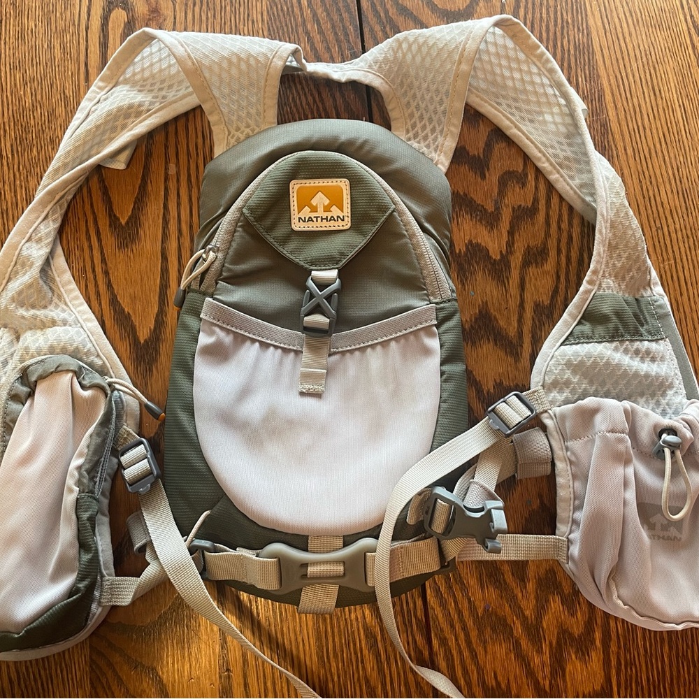 Nathan Grey and White Running Vest